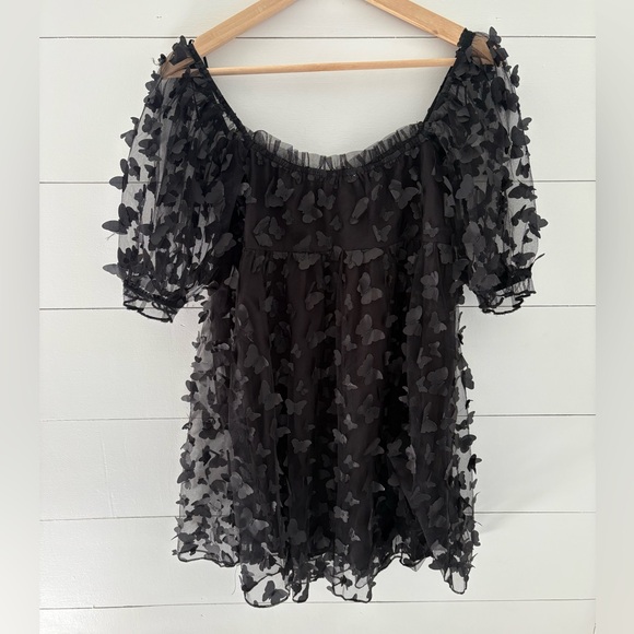 Mable Butterfly Babydoll Mini Dress - Picture 4 of 10